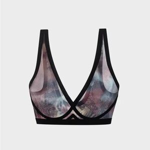 EBY Sheer Mesh Cosmic Multi Color Wireless Bralette - Sz XS